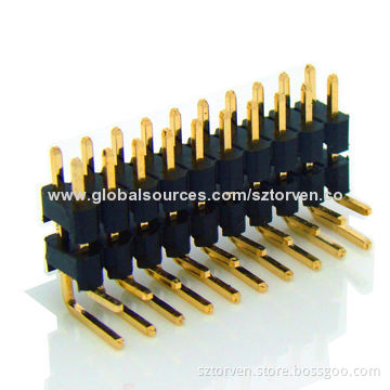 Pin Header, 2.54mm Dual-row, 2-80 Pins, Right Angle DIP Sandwich Type
